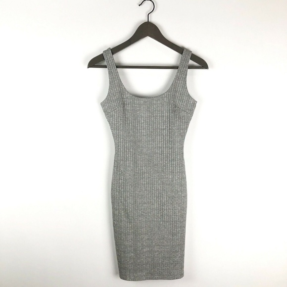 Windsor Dresses & Skirts - Windsor Gray Silver Ribbed Sleeveless Mini Dress Size Small